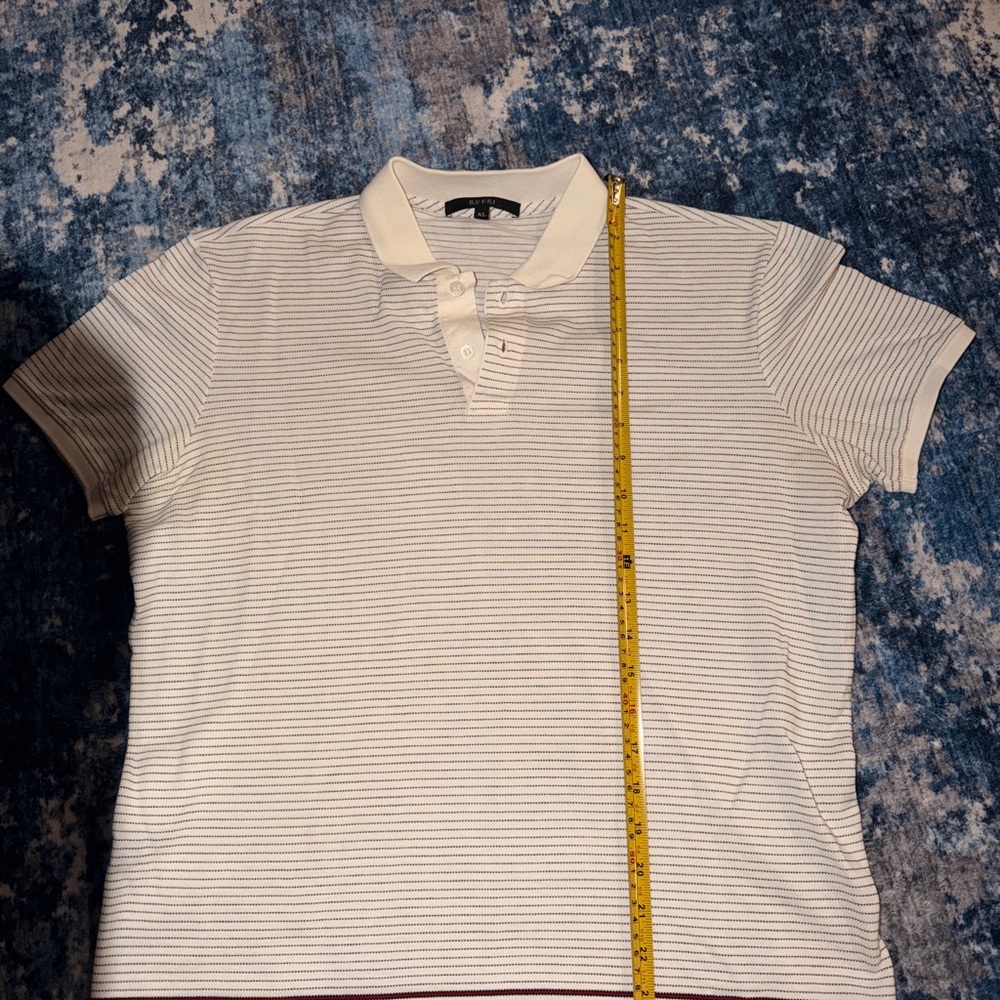 Pre-owned Gucci Women’s Cotton Polo Shirt Size XL Pin Stripe Loose Fit